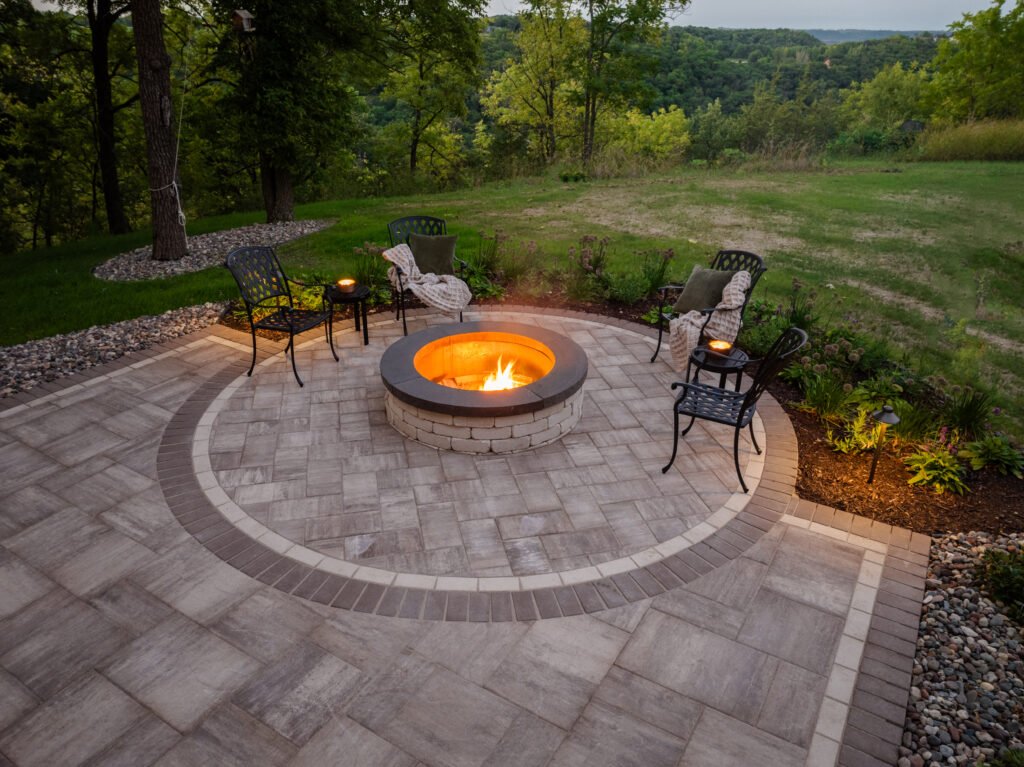 Paving stone patio installation